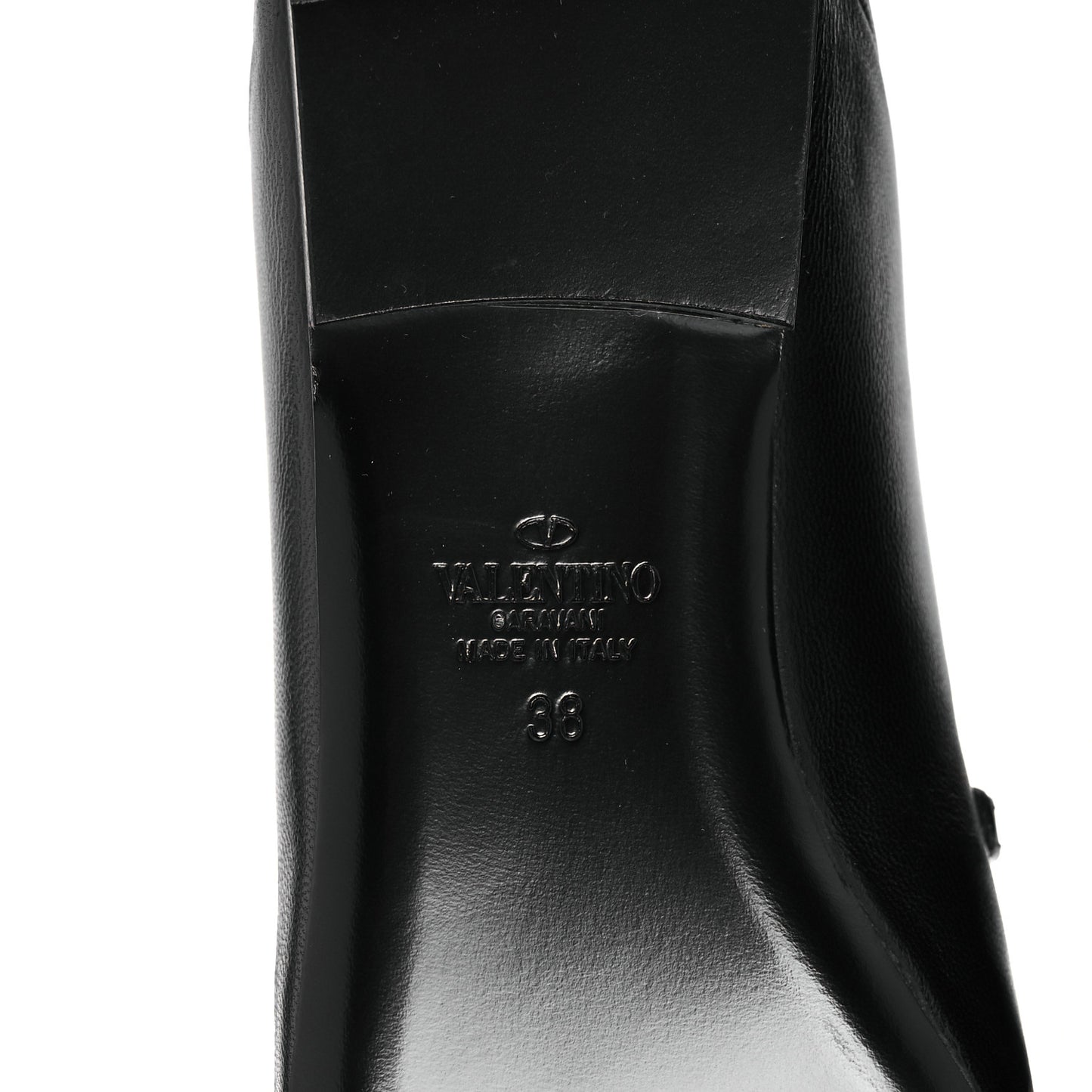 Nappa Stud Sign Loafers 38 Black