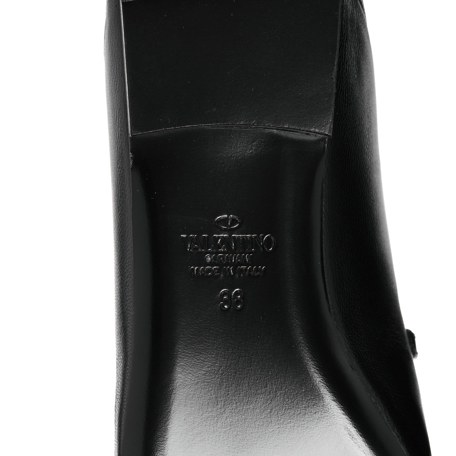 Valentino Garavani Nappa Stud Sign Loafers 38 Black 6 of 9