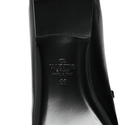 Valentino Garavani Nappa Stud Sign Loafers 38 Black 6 of 9