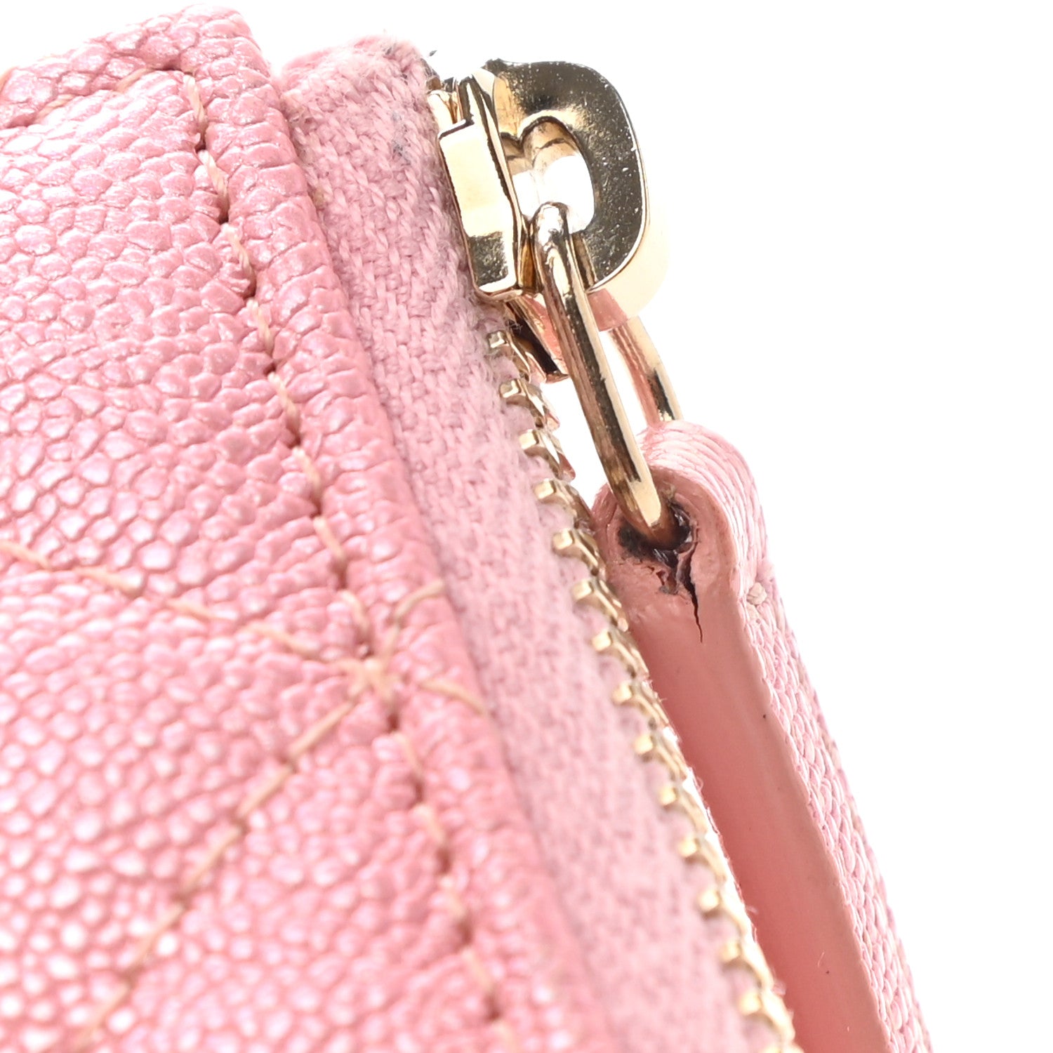 Chanel Iridescent Caviar Quilted Zipped Key Holder Case Rose Pink 9 of 10