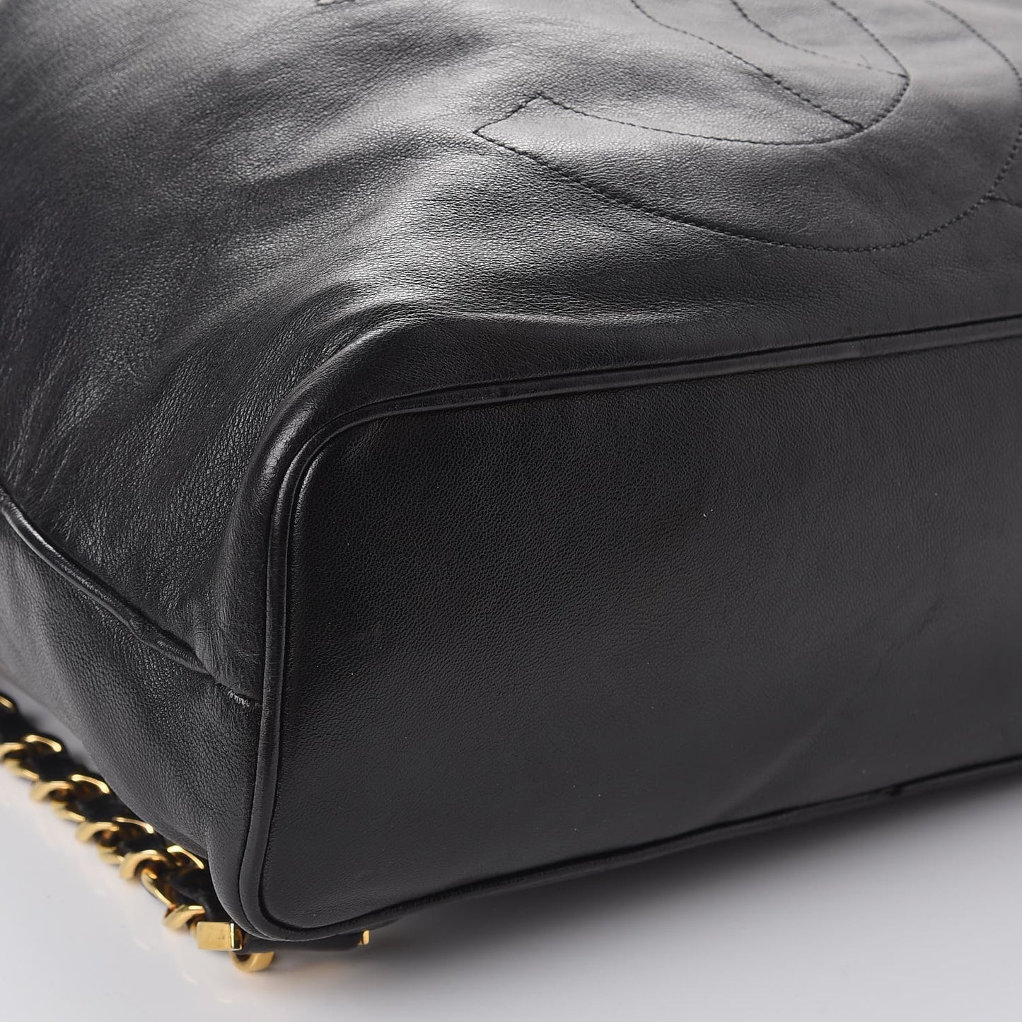 Lambskin CC Drawstring Backpack Black