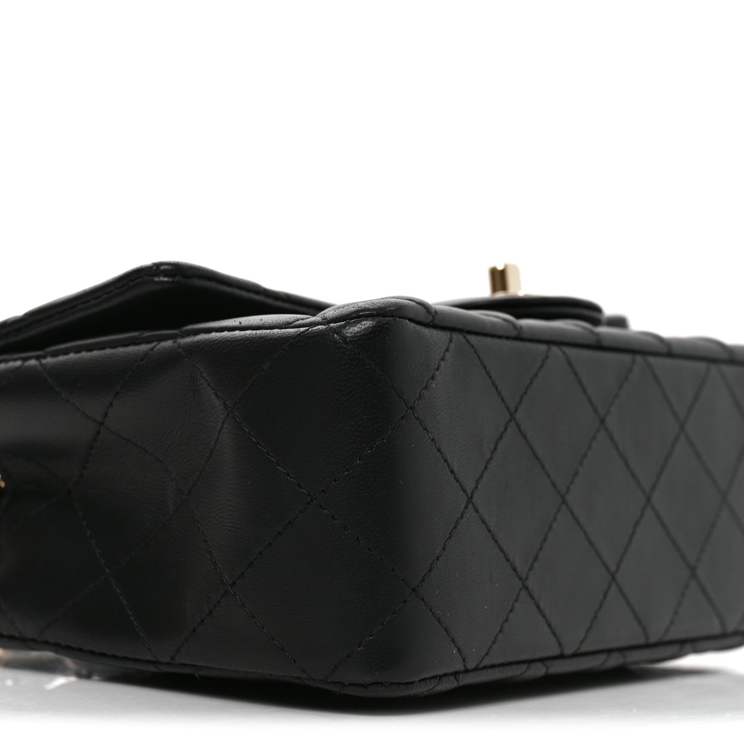 Lambskin Quilted Mini Rectangular Flap Black