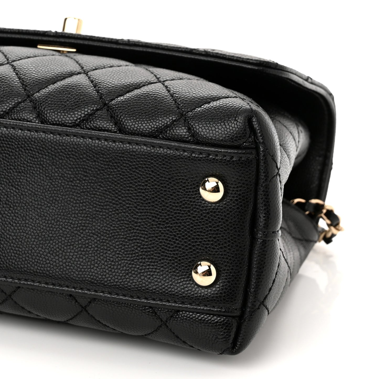 Caviar Quilted Mini Coco Handle Flap Black