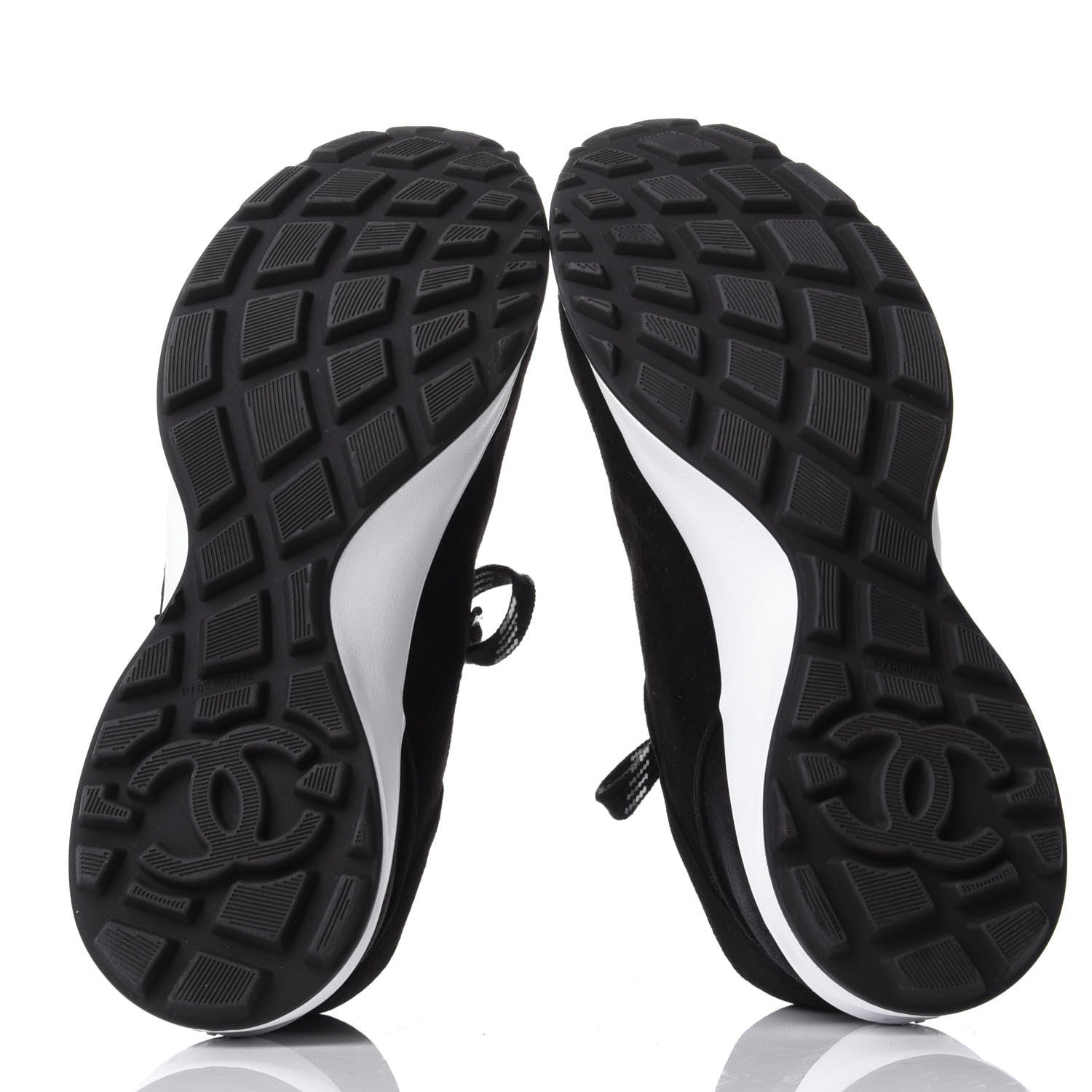 Chanel Suede Goatskin CC Sneakers 39.5 Black 7 of 11