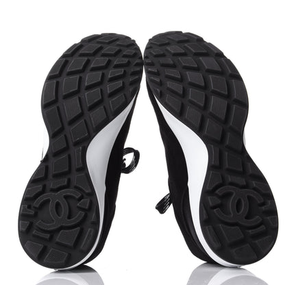 Chanel Suede Goatskin CC Sneakers 39.5 Black 7 of 11