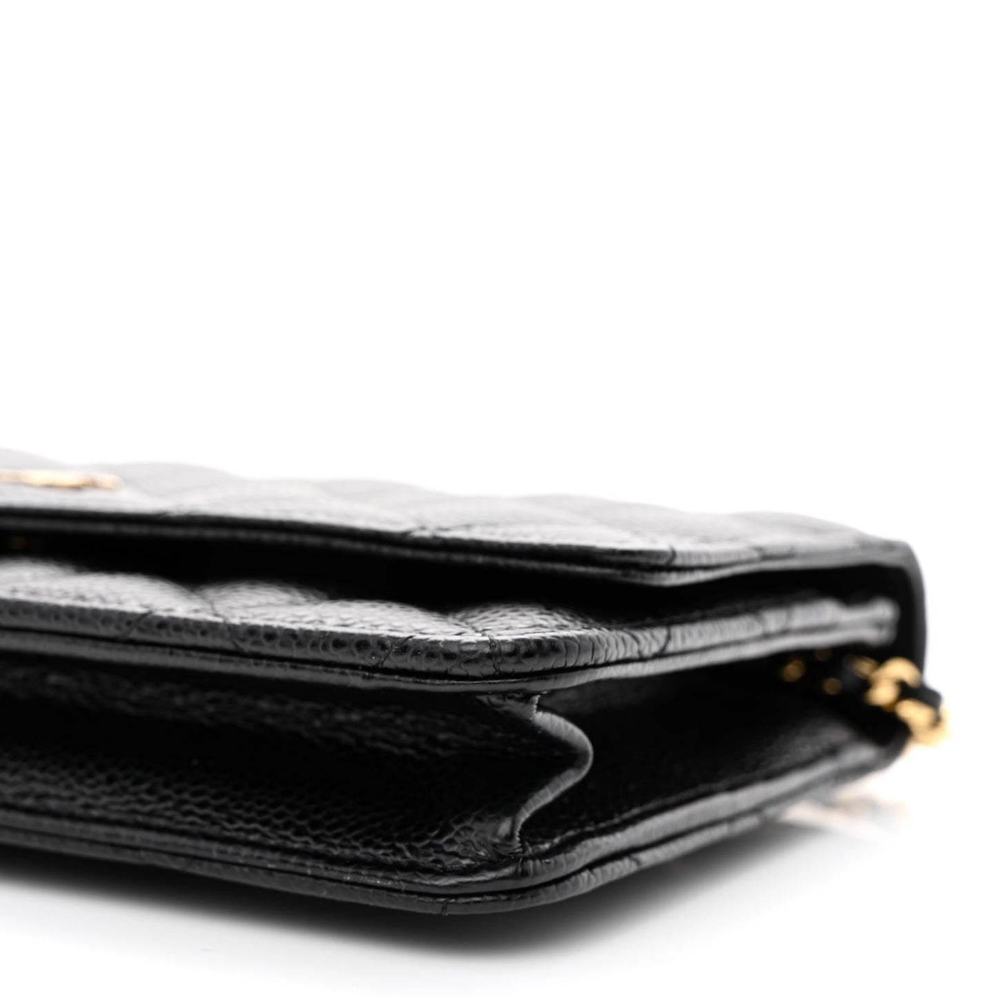 Caviar Quilted Wallet on Chain WOC Black