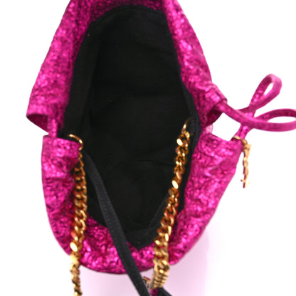 Saint Laurent Crinkled Calfskin Small Teddy Bucket Bag Pink 6 of 11