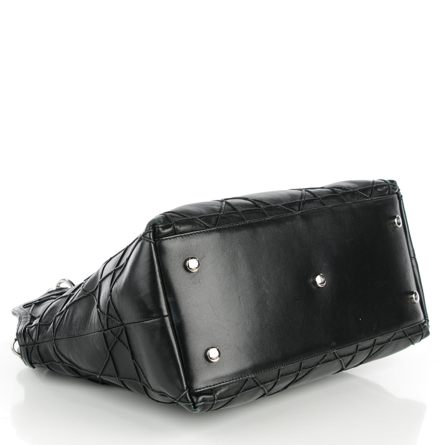 Christian Dior Lambskin Cannage Medium Granville Tote Black 4 of 7