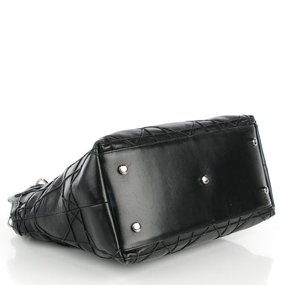 Christian Dior Lambskin Cannage Medium Granville Tote Black 4 of 7