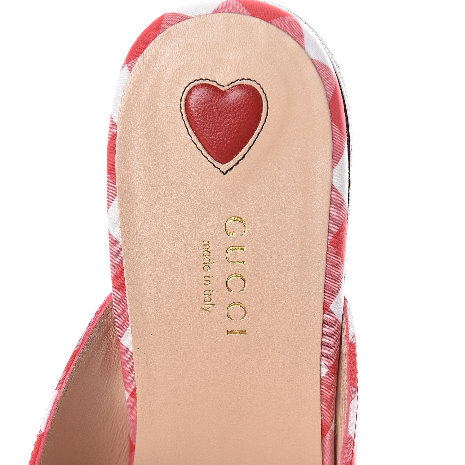 Gucci Cotton Gingham Womens Princetown Slippers 39.5 White Red 5 of 7