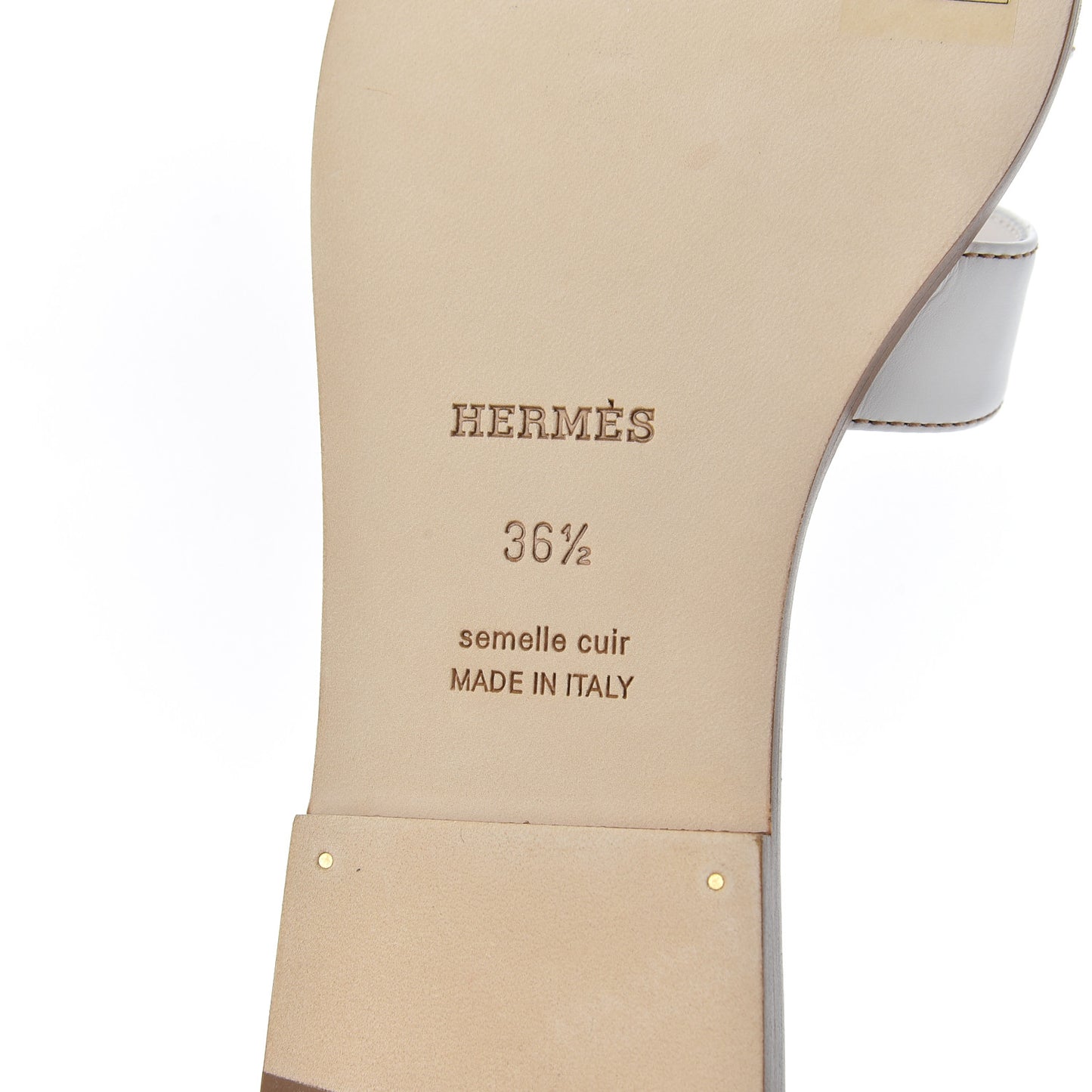 Box Calfskin Oran Sandals 36.5 White