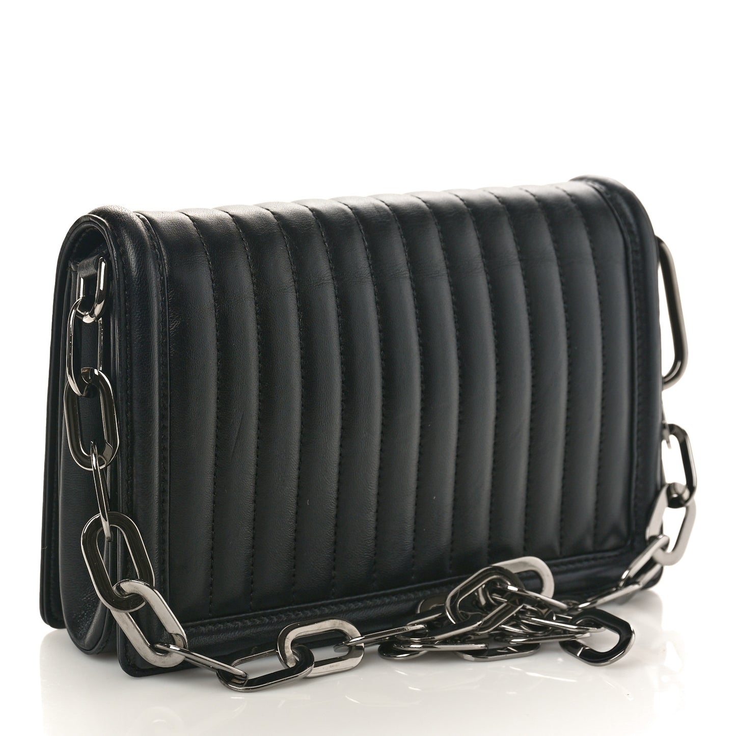 DOLCE &amp; GABBANA Nappa Quilted DG Shoulder Bag Black