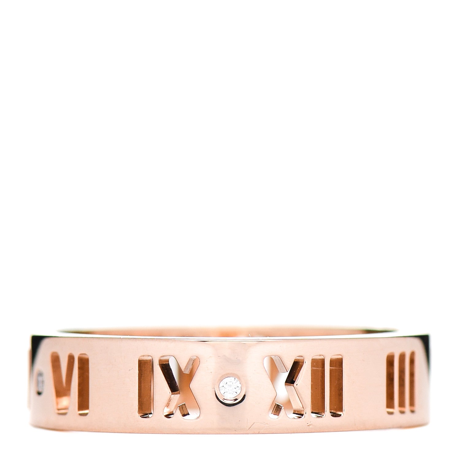 Tiffany 18K Rose Gold Diamond Wide Atlas Pierced Ring 58 8.5 3 of 4