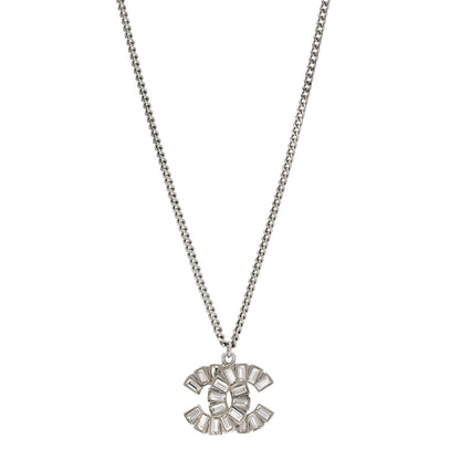 Chanel Baguette Crystal Large CC Necklace Silver 1 of 6