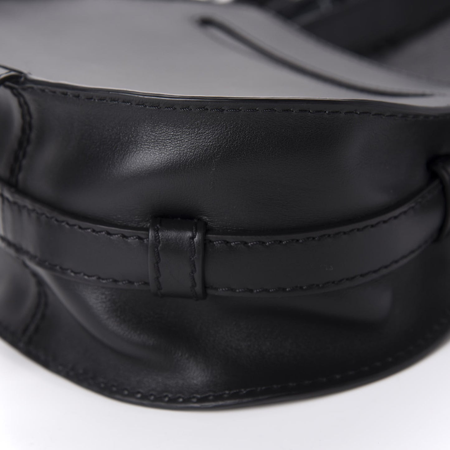 Calfskin Mini Marcie Round Fringe Crossbody Bag Black
