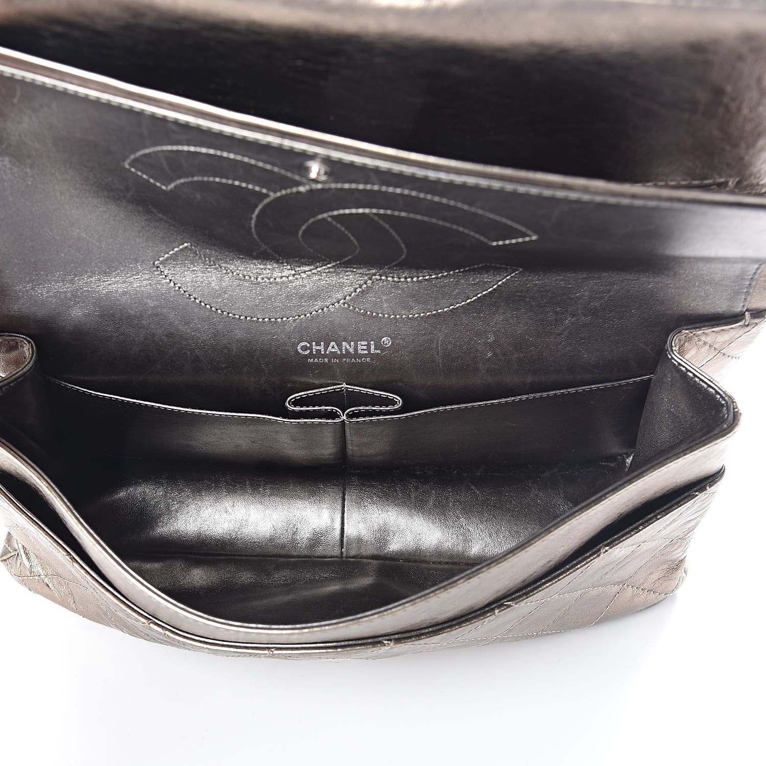 Chanel Metallic Aged Calfskin Quilted 2.55 Reissue 228 Flap Pewter 5 of 10