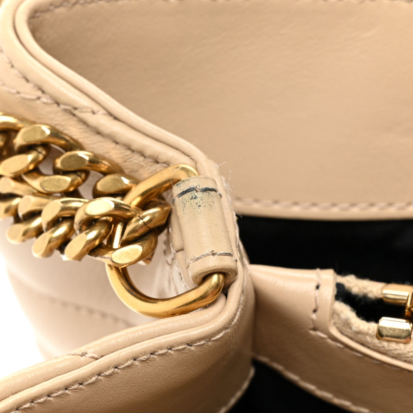 Calfskin Y Quilted Monogram Medium Loulou Chain Satchel Nude Powder