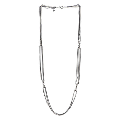 David Yurman Sterling Silver Eight Row Curb Link Necklace 3 of 5