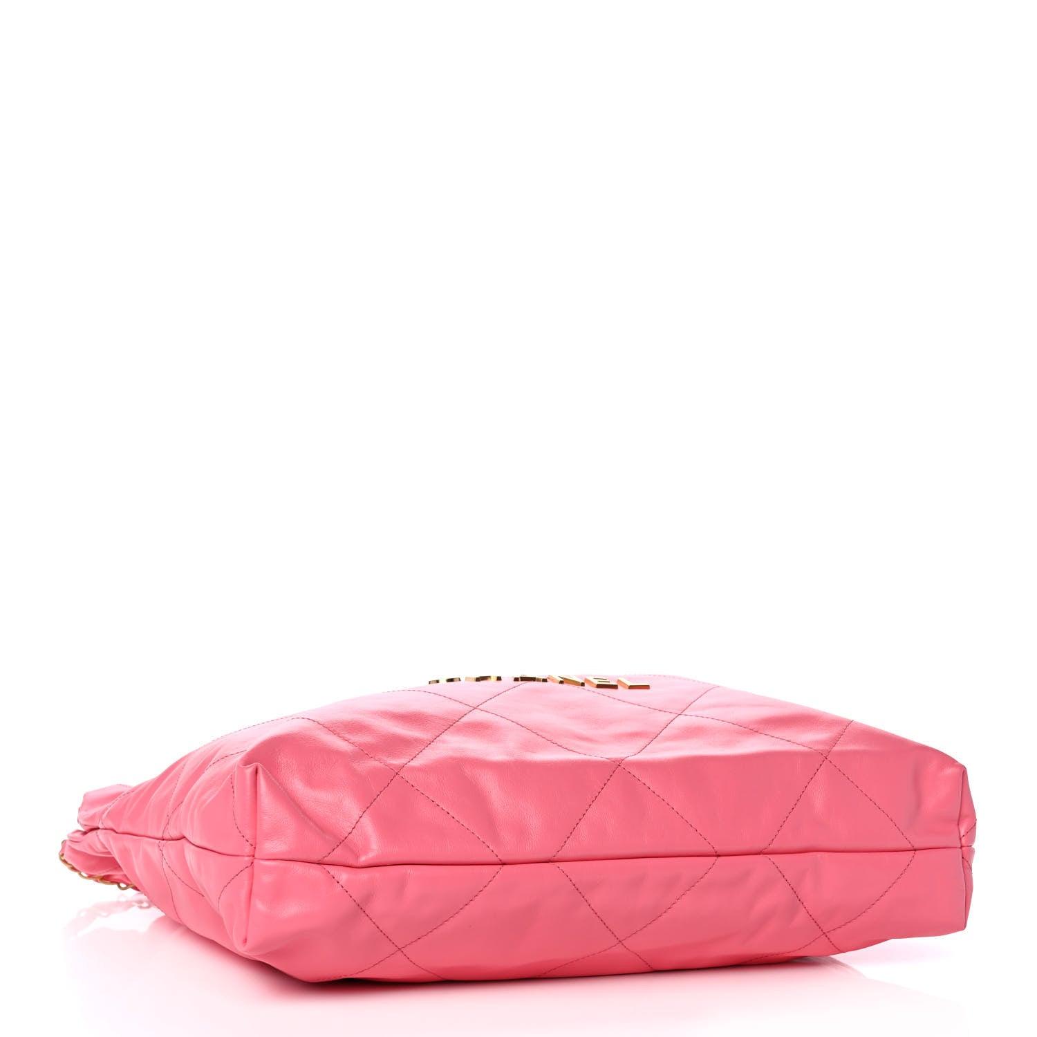 Chanel Shiny Calfskin Quilted Chanel 22 Drawstring Bag Coral Pink 4 of 12