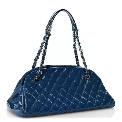 Chanel Patent Quilted Medium Just Mademoiselle Blue 3 of 13