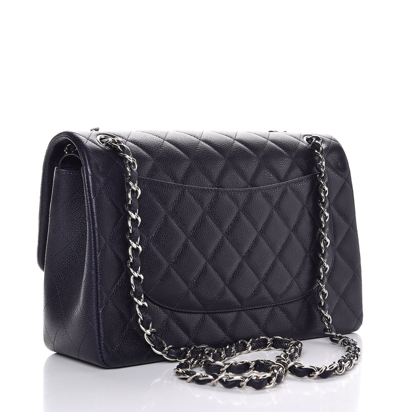 Caviar Quilted Jumbo Double Flap Dark Purple