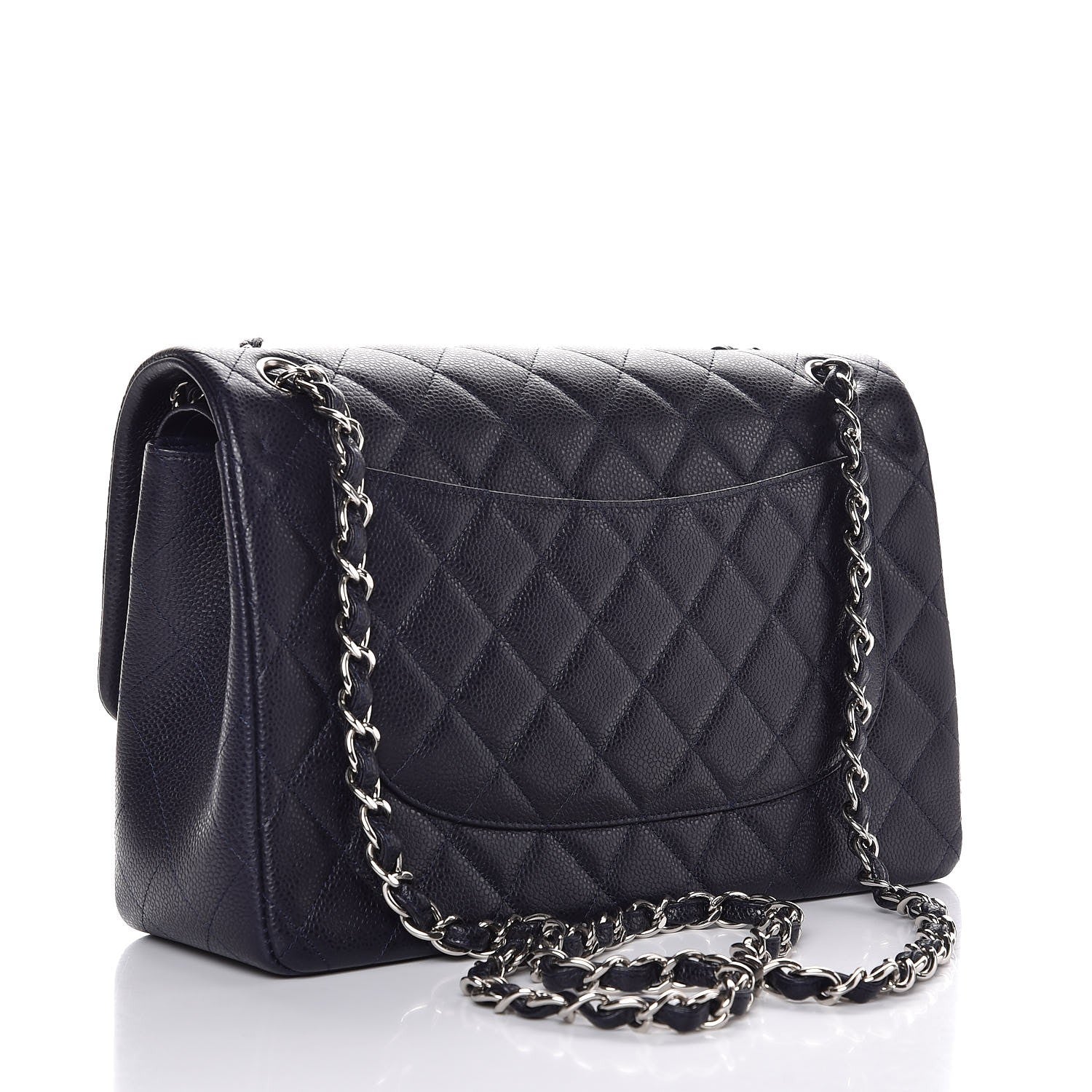 Chanel Caviar Quilted Jumbo Double Flap Dark Purple 4 of 8