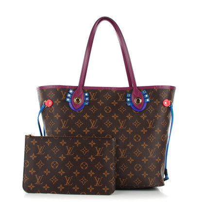 Louis Vuitton Monogram Totem Neverfull MM Magenta 1 of 8
