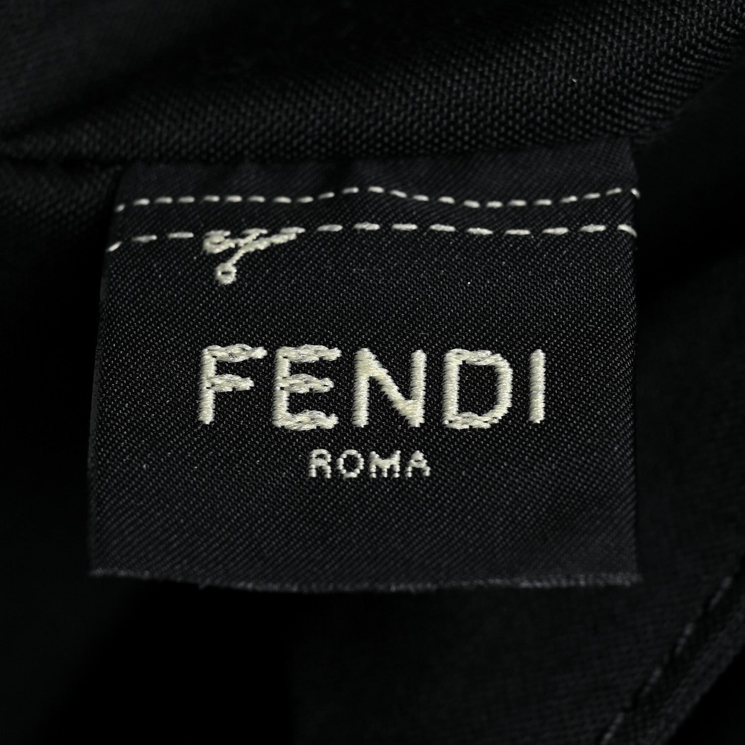 Fendi Recycled Fabric Jacquard Vitello Astro FF 1974 Medium Duffle Bag Asfalto Black 8 of 19
