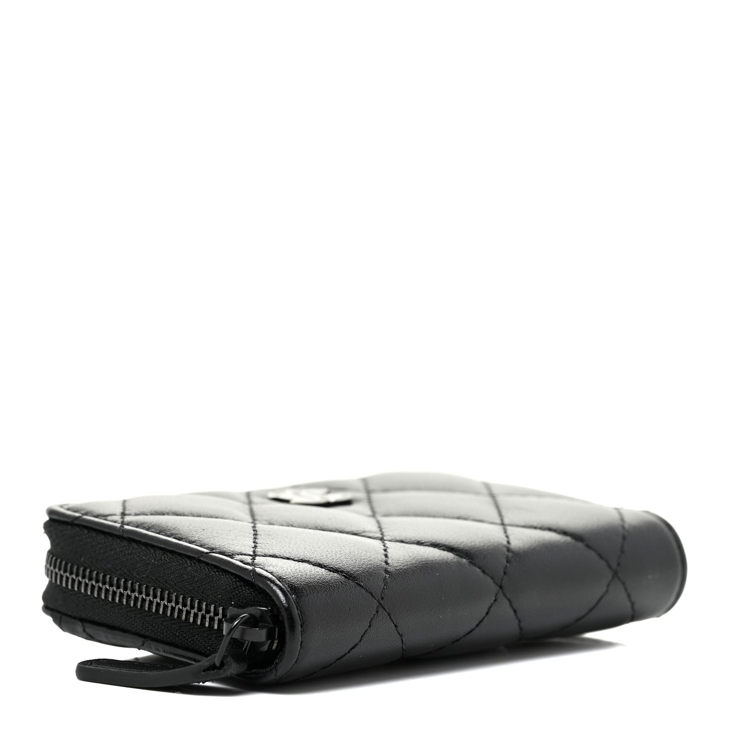 Lambskin Quilted Zip Coin Purse So Black