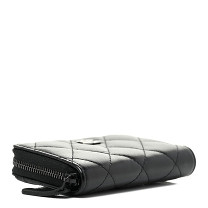 Chanel Lambskin Quilted Zip Coin Purse So Black 4 of 15