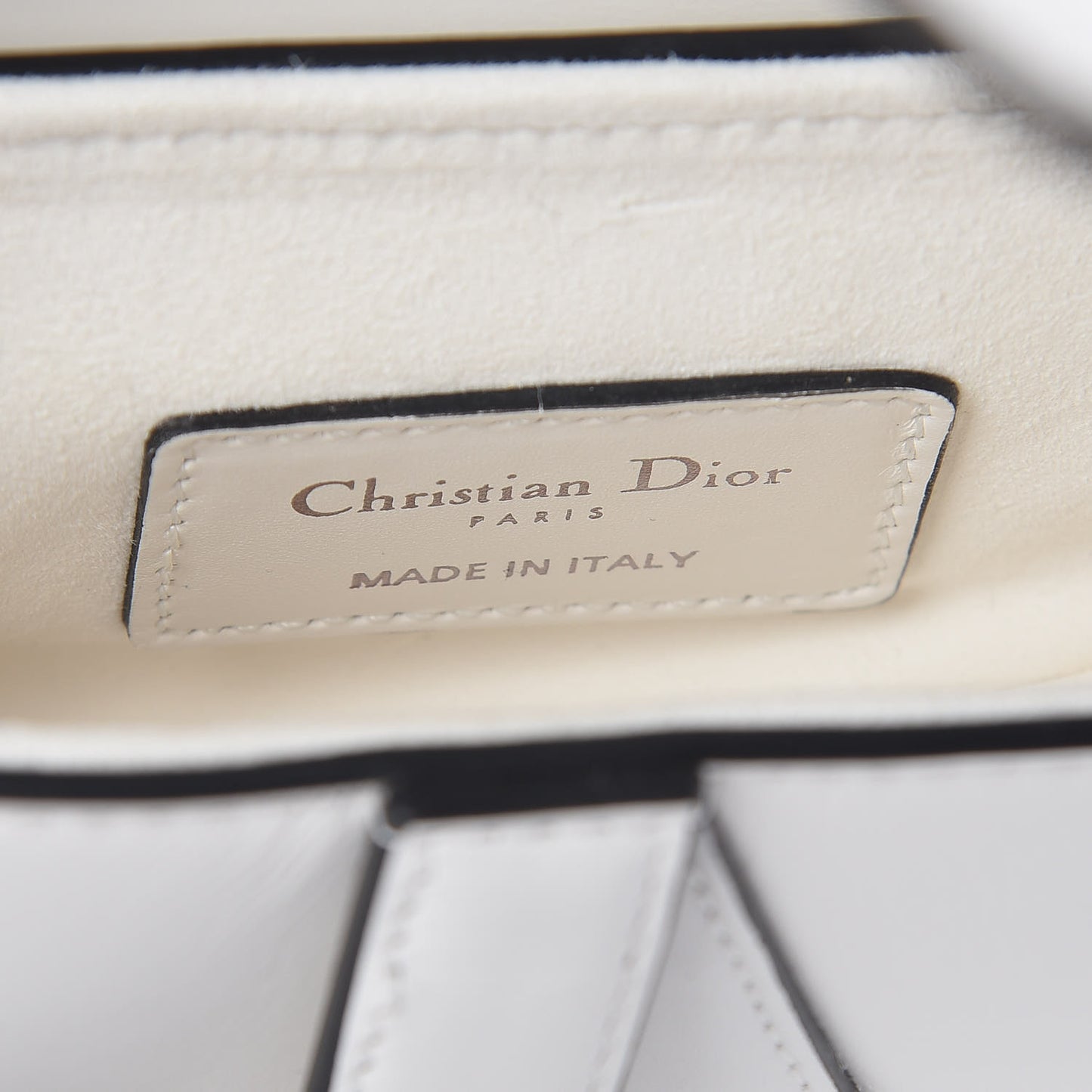 Grained Calfskin Mini Saddle Bag White