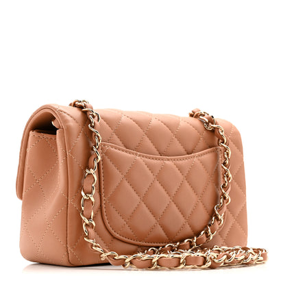 Chanel Lambskin Quilted Mini Rectangular Flap Brown 3 of 12