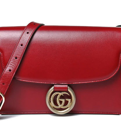 Gucci Textured Calfskin Small Torchon GG Ring Shoulder Bag New Cherry Red 11 of 14