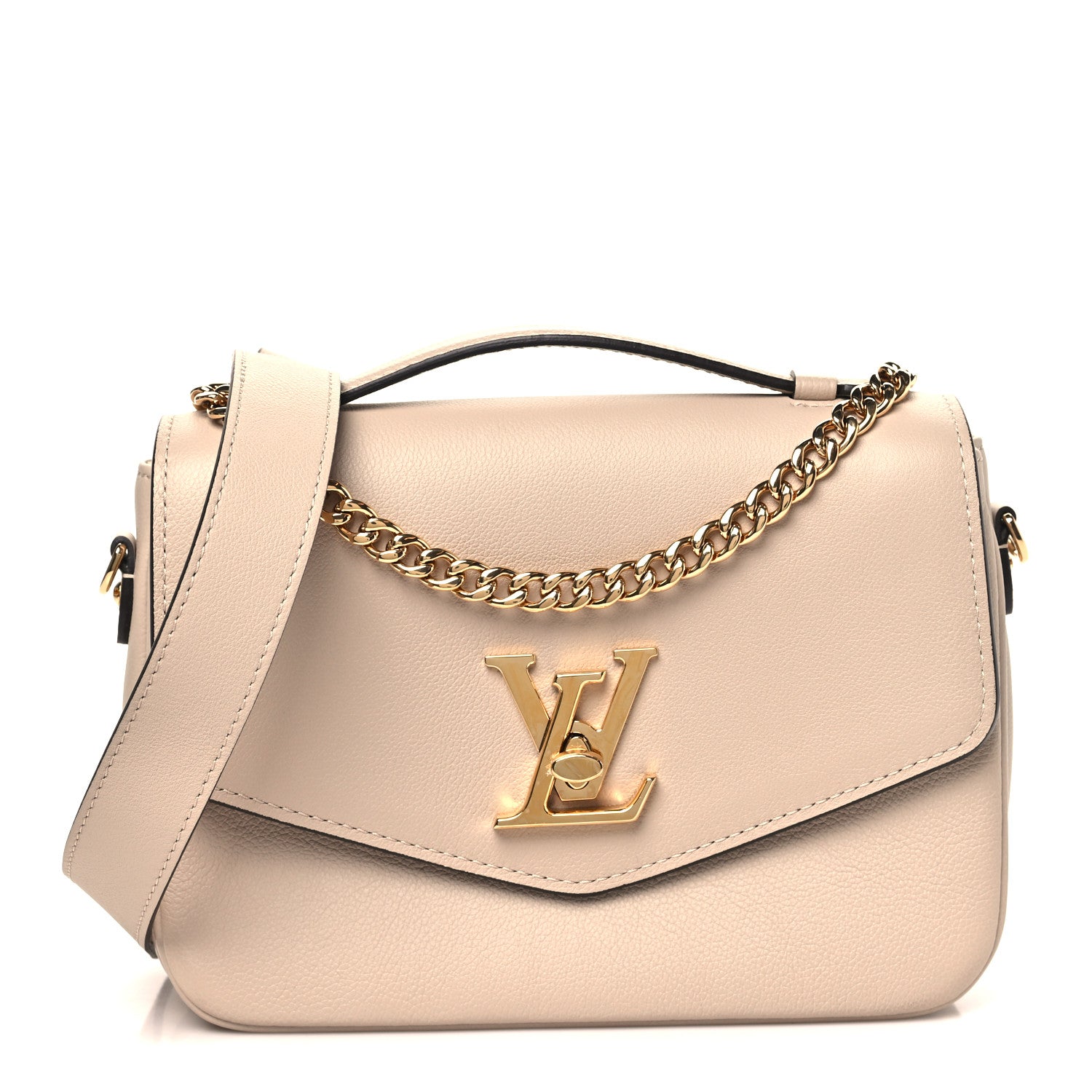 Louis Vuitton Grained Calfskin Lockme Oxford Greige 1 of 10