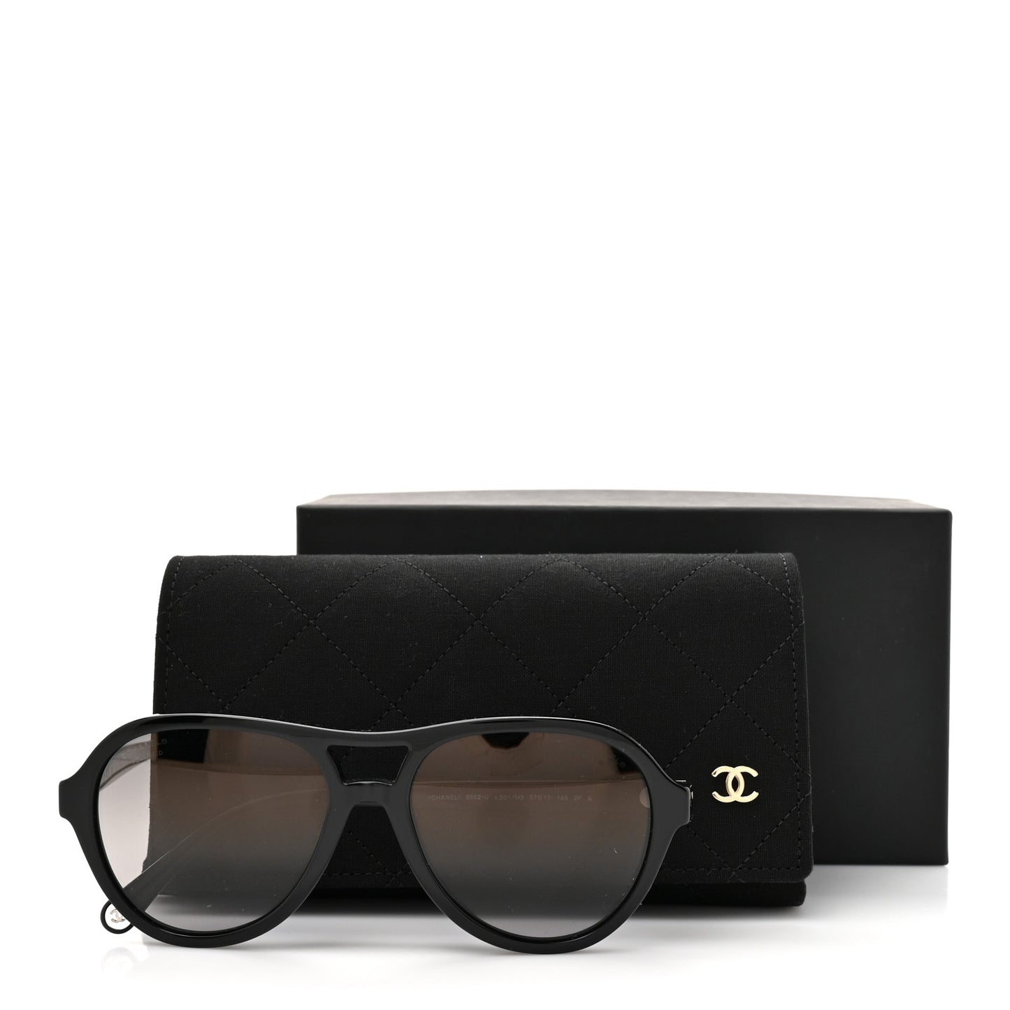 Acetate Pilot Sunglasses 5552-U Black