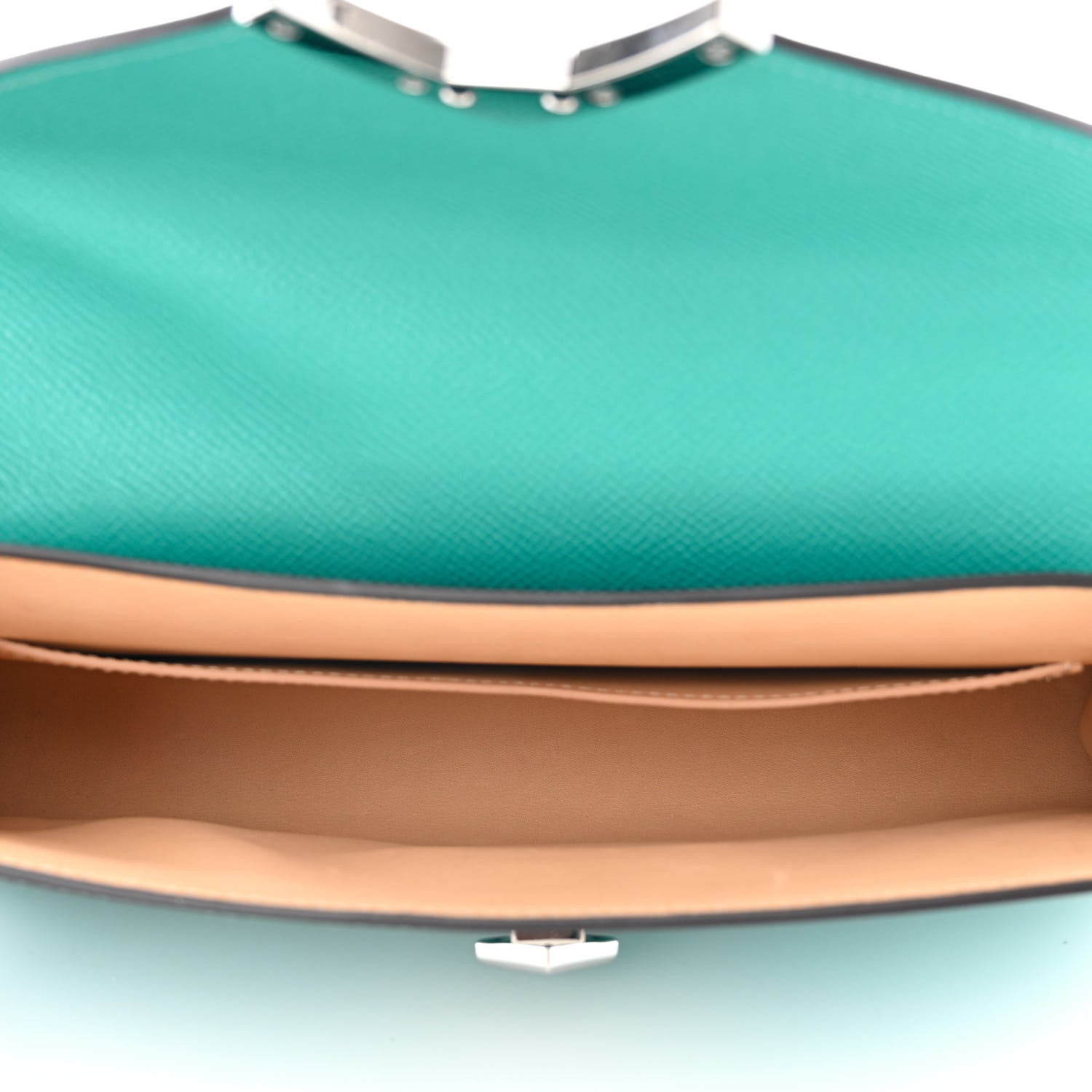 Moynat Carat Calfskin Gabrielle Clutch Turquoise 5 of 9