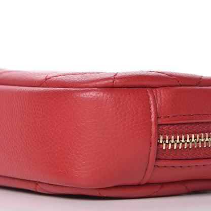 Chanel Caviar Quilted Small Curvy Pouch Cosmetic Case Dark Red 8 of 10