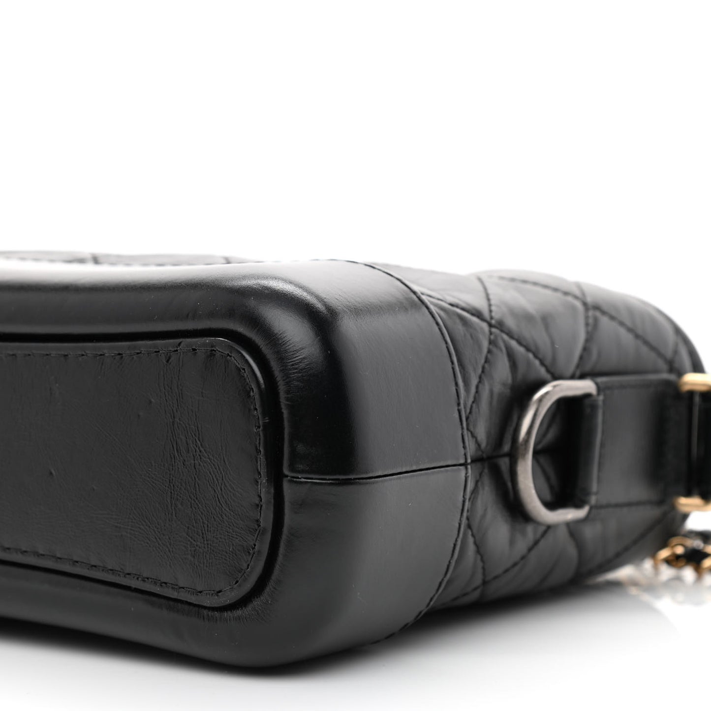 Aged Calfskin Quilted Small Gabrielle Hobo Black