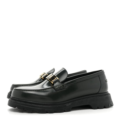 Christian Dior Brushed Calfskin Dior Code Lug Sole 15mm Loafers 38 Green 3 of 13