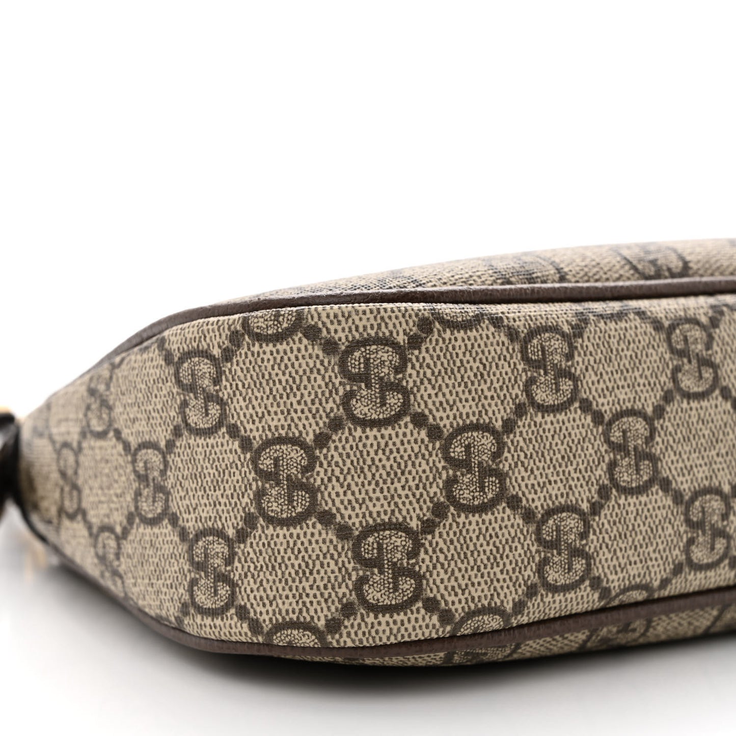 GG Supreme Monogram Textured Dollar Calfskin Small Ophidia Hobo Beige Ebony New Acero