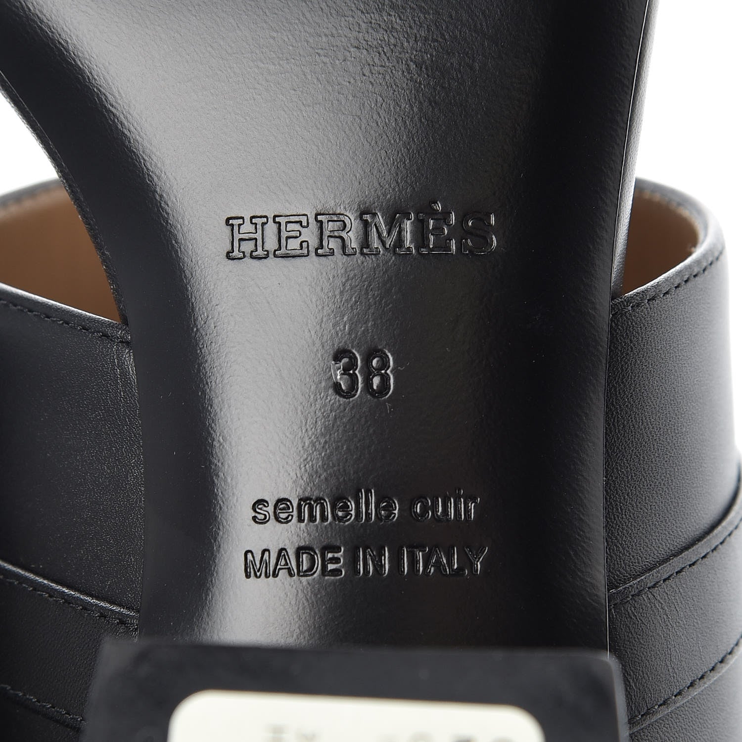 Hermes Calfskin Ovation Buckle Sandals 38 Black 6 of 8