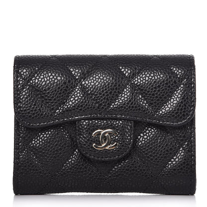 Chanel Caviar Quilted Flap Card Holder Wallet Black 1 of 8