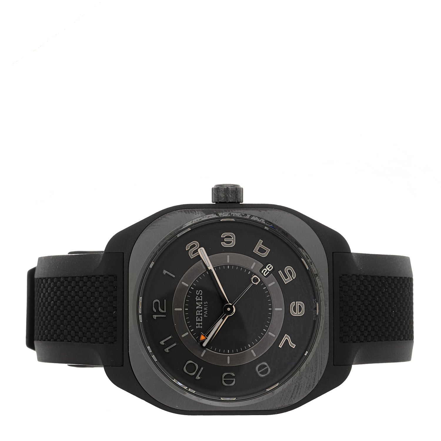 Hermes DLC Coated Titanium Rubber 39mm H08 Automatic Watch Noir 2 of 5