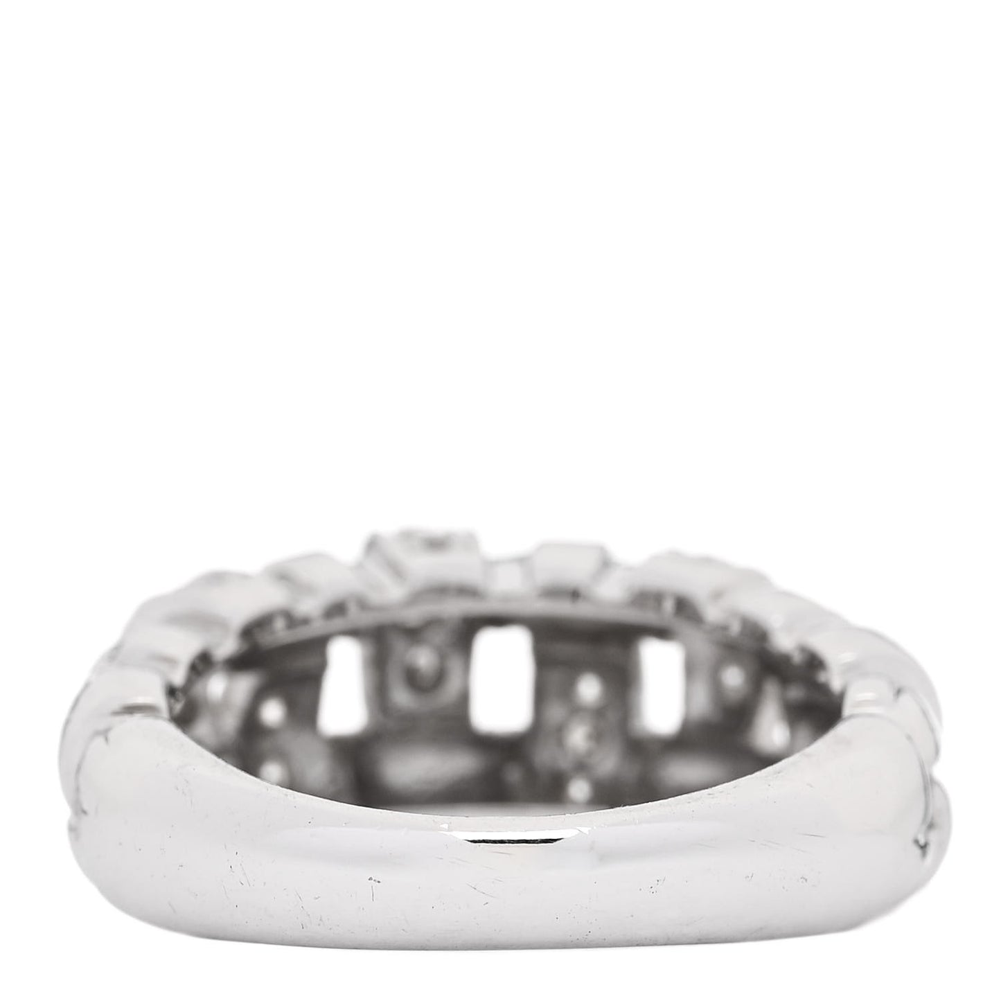 18K White Gold Diamond Vannerie Weave Ring 50 5.5