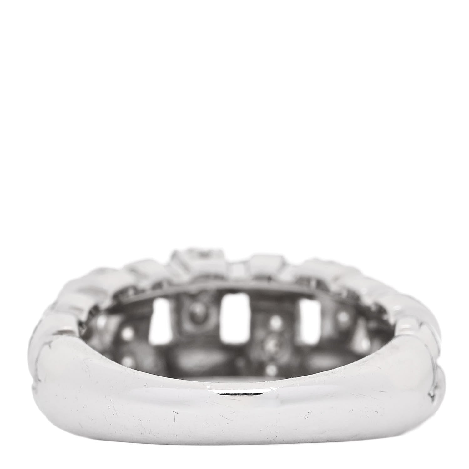 Tiffany 18K White Gold Diamond Vannerie Weave Ring 50 5.5 3 of 4