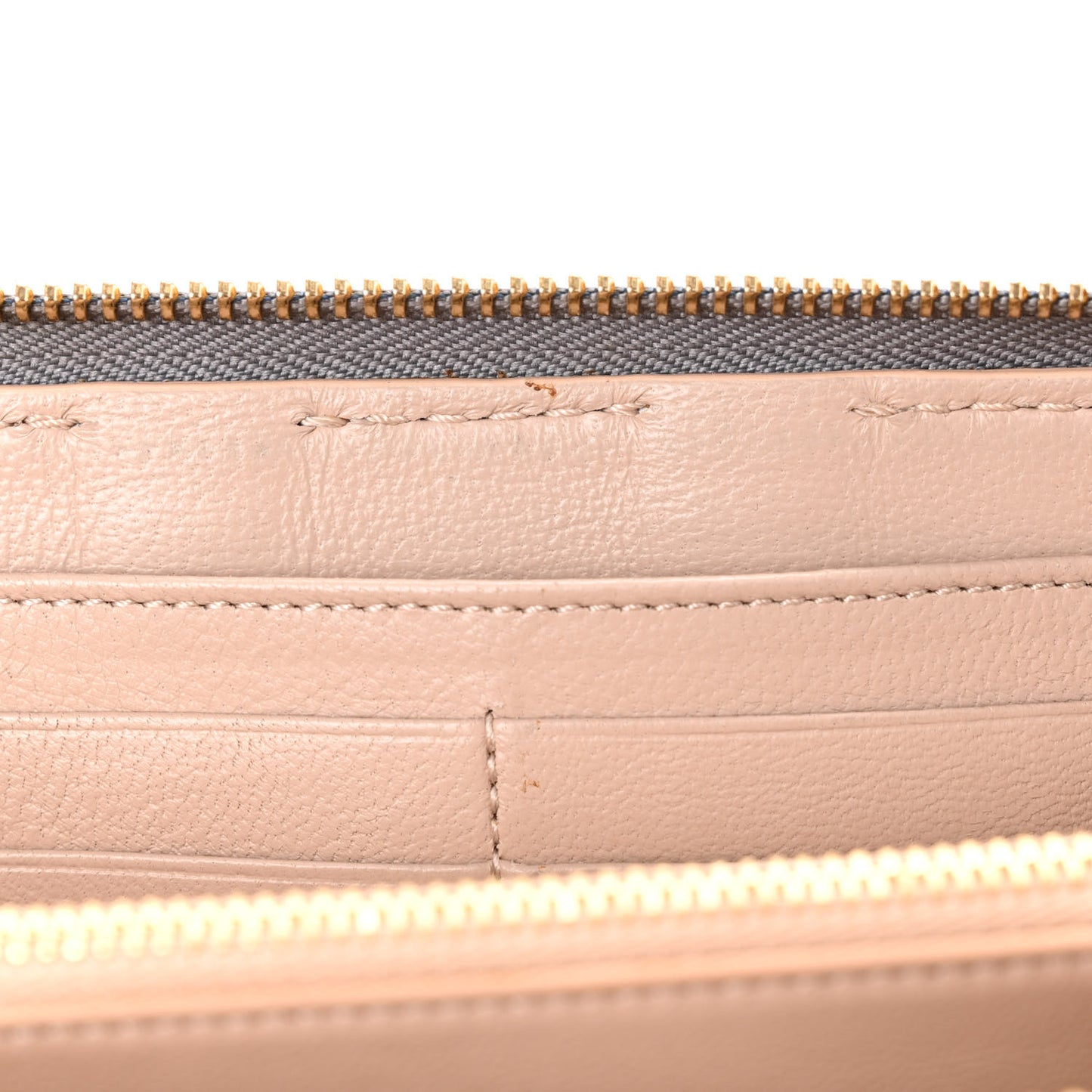 Calfskin Marcie Long Zip Around Wallet Cashmere Grey