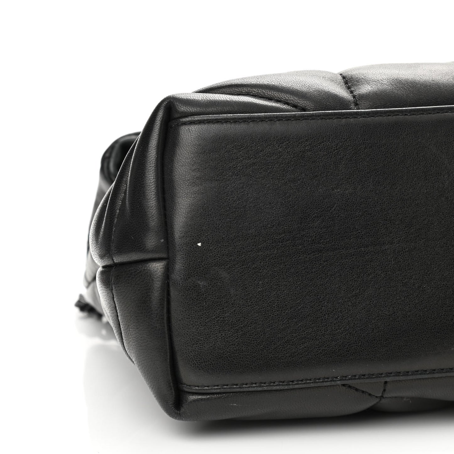 Lambskin Quilted Small Loulou Puffer Monogram Chain Satchel Black