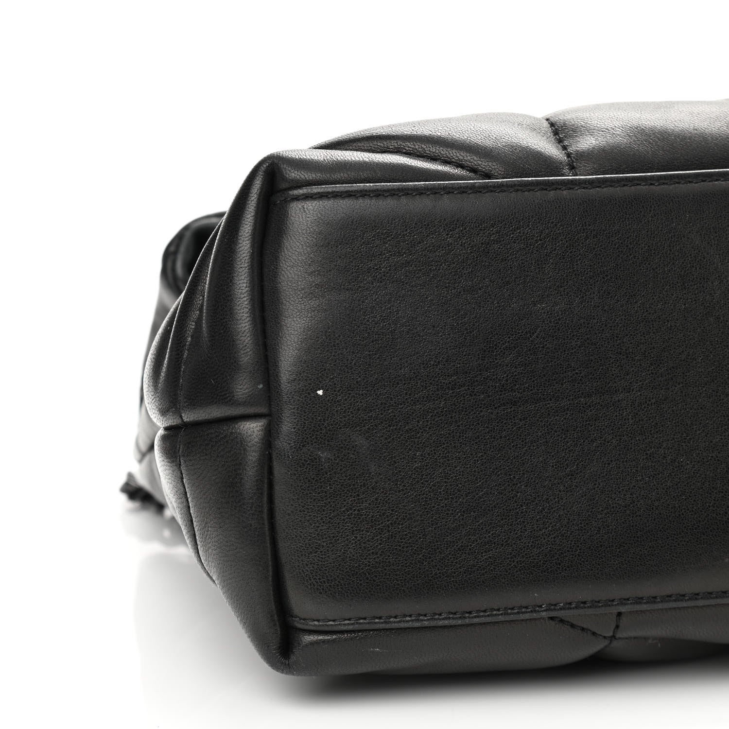 Saint Laurent Lambskin Quilted Small Loulou Puffer Monogram Chain Satchel Black 9 of 10