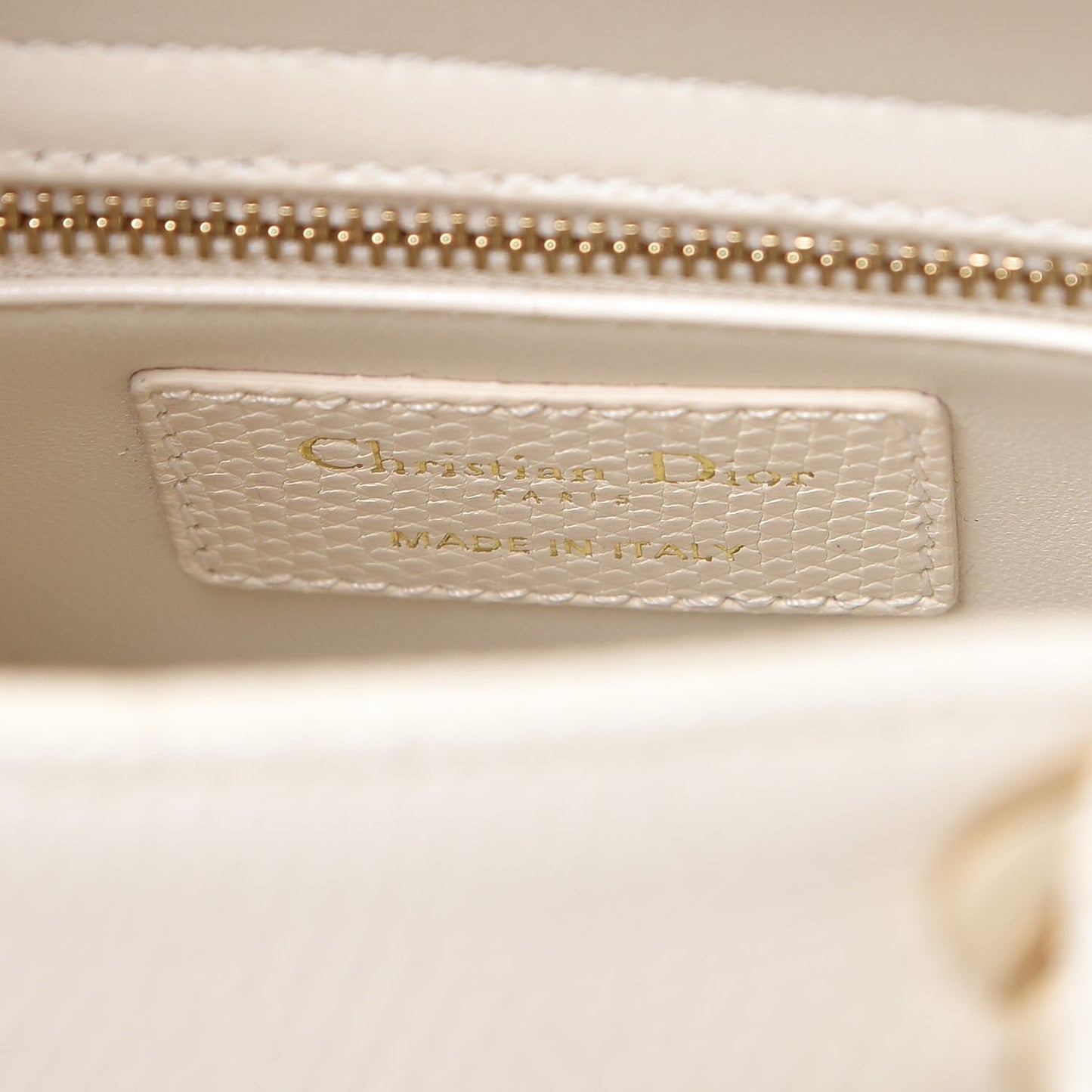 Lizard Mini Lady Dior White