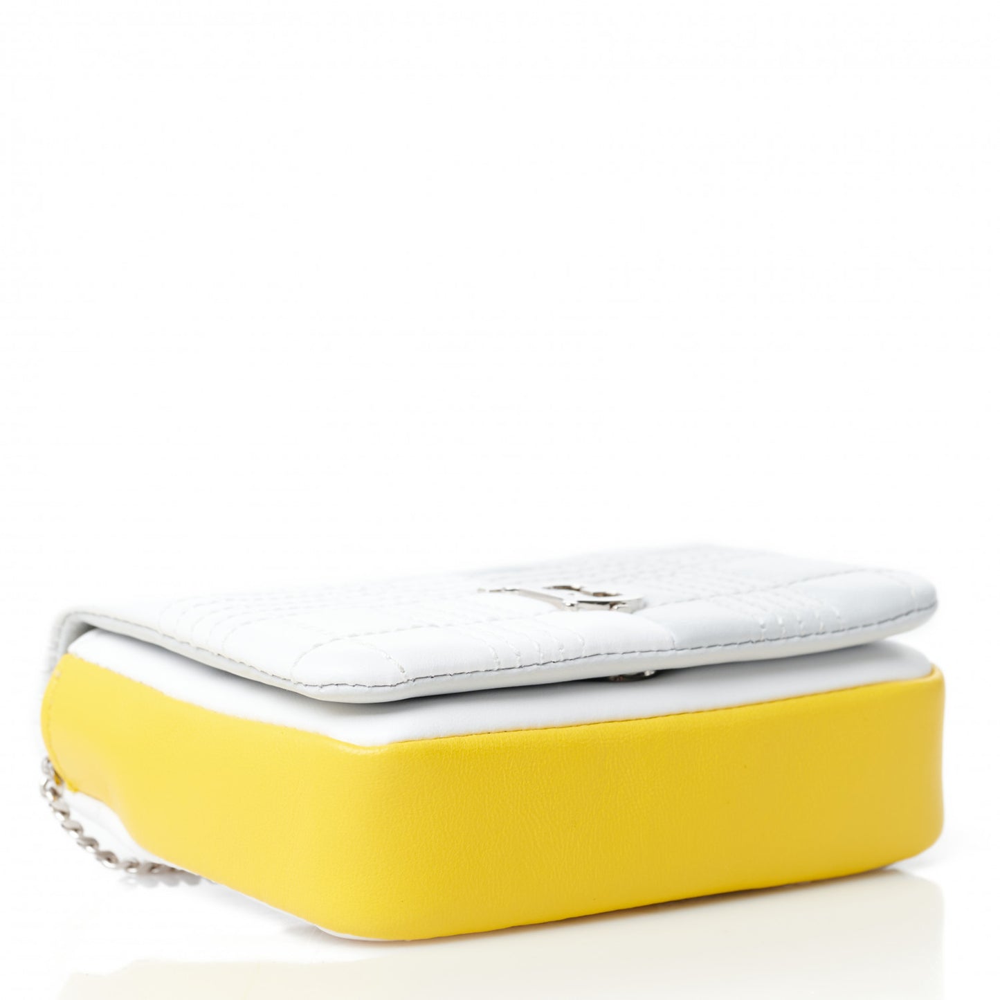 Lambskin Quilted Mini Lola Bag White Grey Yellow